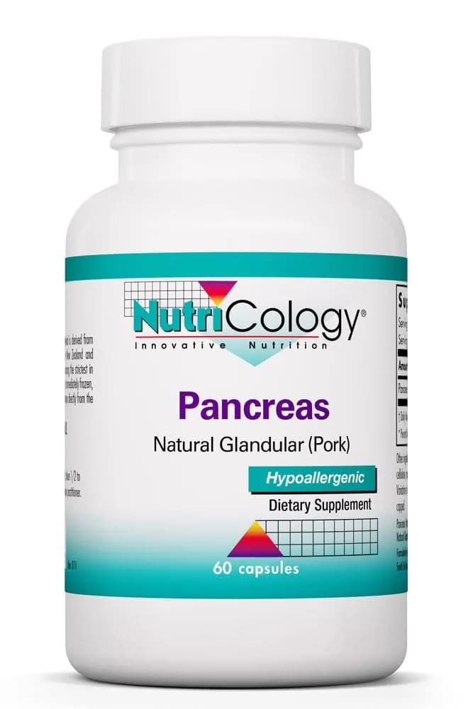 Allergy Research Group Pancreas Pork, Freeze Dried Digestive, 60 Count | Supports Digestive Enzymes & Glandular Bioactivity - main product image