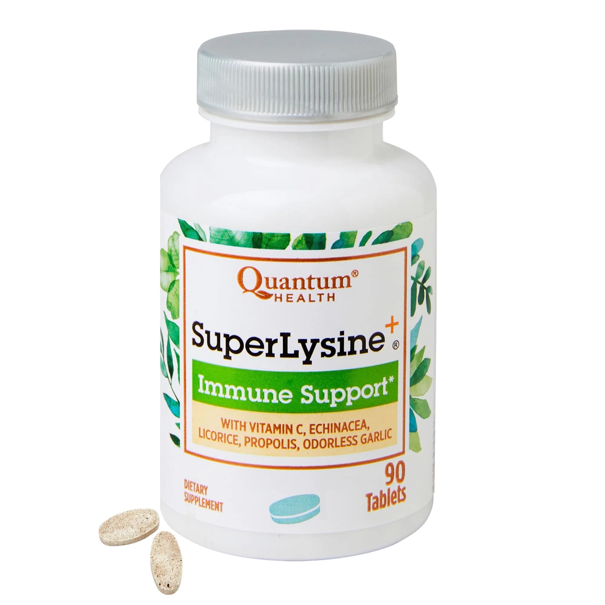 Quantum SuperLysine+ 1500mg L-Lysine Tablets | Immune & Lip Support, 90 Count — White