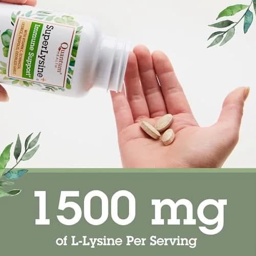 Quantum SuperLysine+ 1500mg L-Lysine Tablets | Immune & Lip Support, 90 Count thumbnail 3