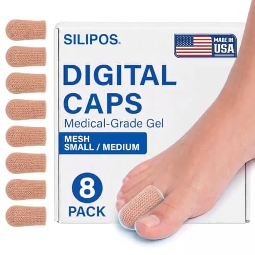 Silipos Digital Cap Gel Toe Cap for Corns & Ingrown Nails 8 Pack | Reusable Toe Protection for Sore & Injured Toes thumbnail 1
