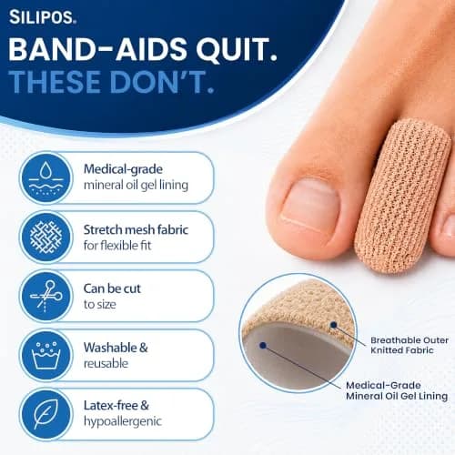 Silipos Digital Cap Gel Toe Cap for Corns & Ingrown Nails 8 Pack | Reusable Toe Protection for Sore & Injured Toes thumbnail 4