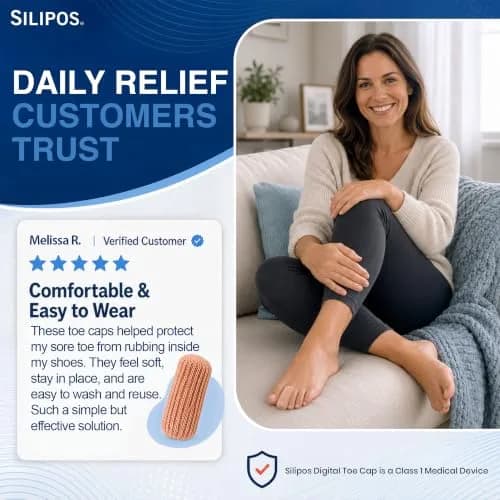 Silipos Digital Cap Gel Toe Cap for Corns & Ingrown Nails 8 Pack | Reusable Toe Protection for Sore & Injured Toes thumbnail 8