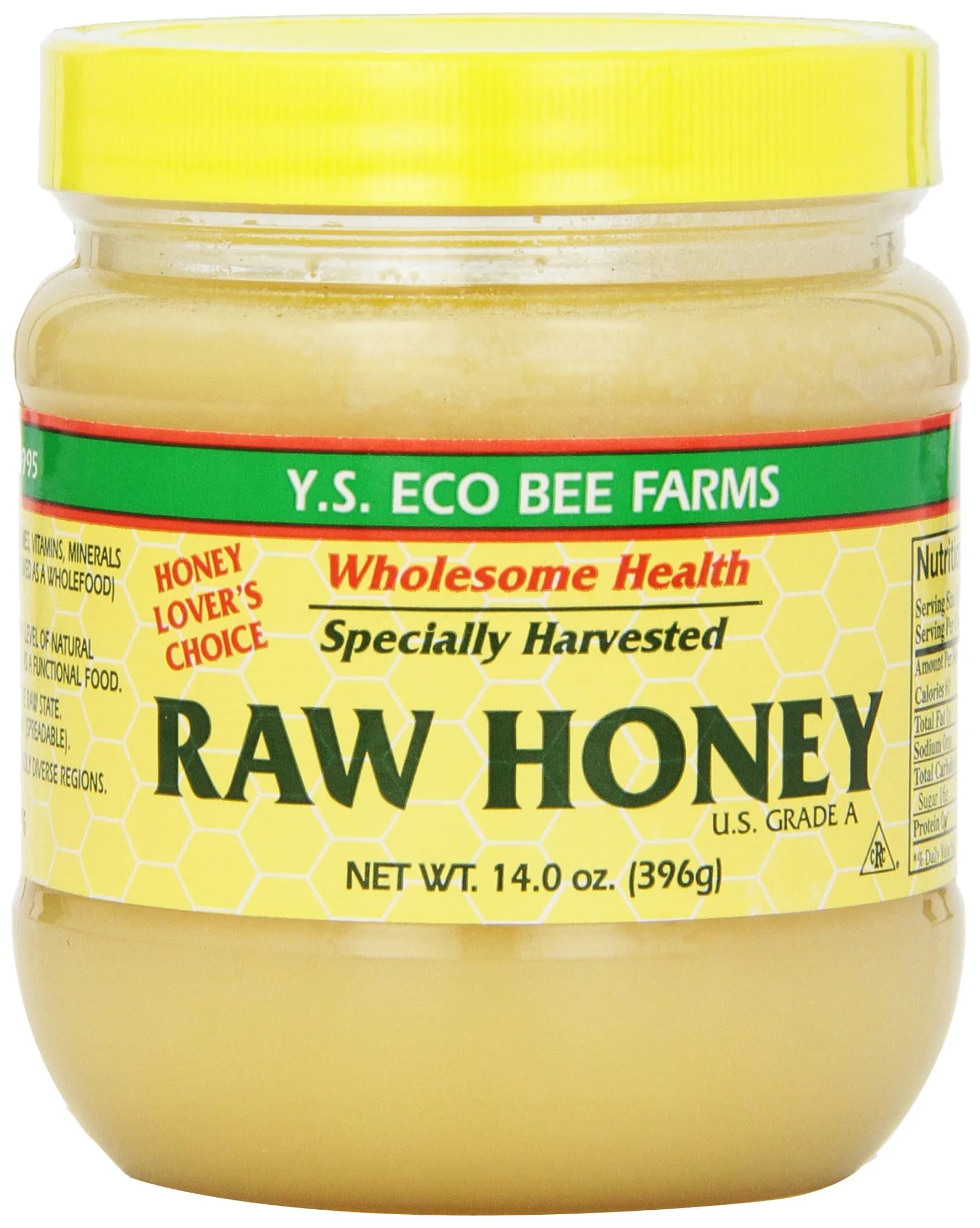 YS Organic Raw Honey 14oz | Crystallized, Unprocessed, Certified Organic — yellow