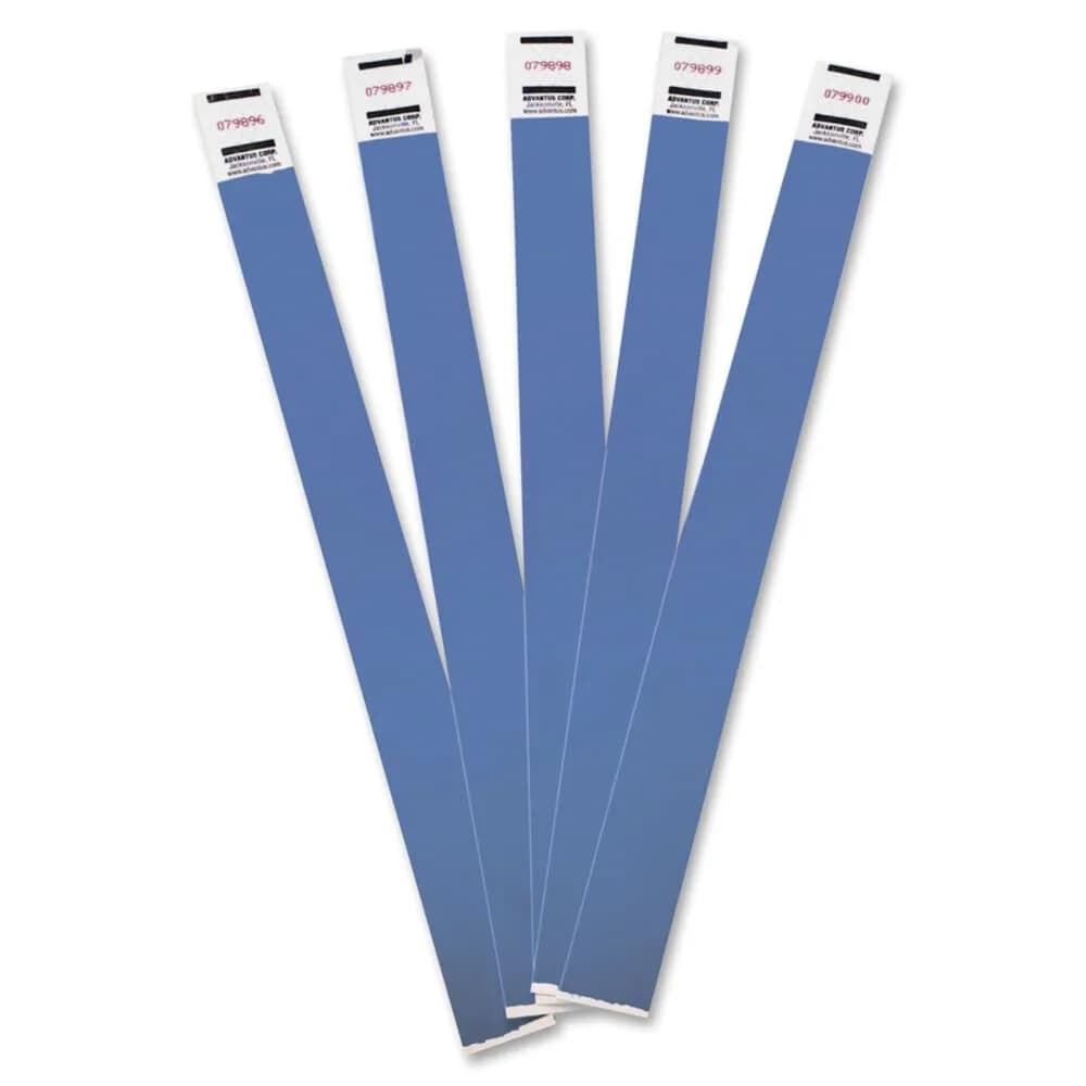 Advantus Sequentially Numbered Crowd Management Wristbands, Blue, 100/Pack | Essential for Event Access Control - main product image