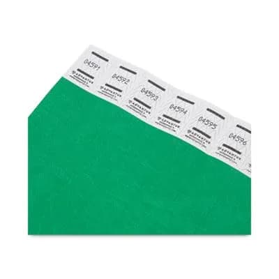 Advantus Tyvek Wristbands Green 100 Pack | Sequentially Numbered for Crowd Control thumbnail 3