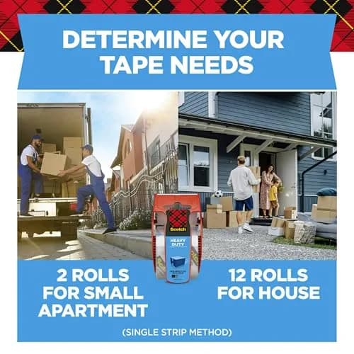 Scotch Heavy Duty Shipping Packing Tape 1.88 in. x 22.2 yd. (6 Rolls) | Industrial-Strength Adhesive for Secure Box Sealing thumbnail 5