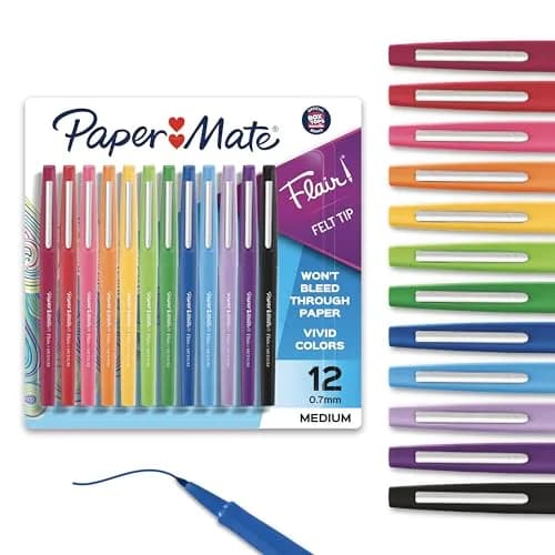 Paper Mate Flair Felt Tip Pens, Medium Point 0.7mm | Vibrant Colors for Arts & Crafts thumbnail 1