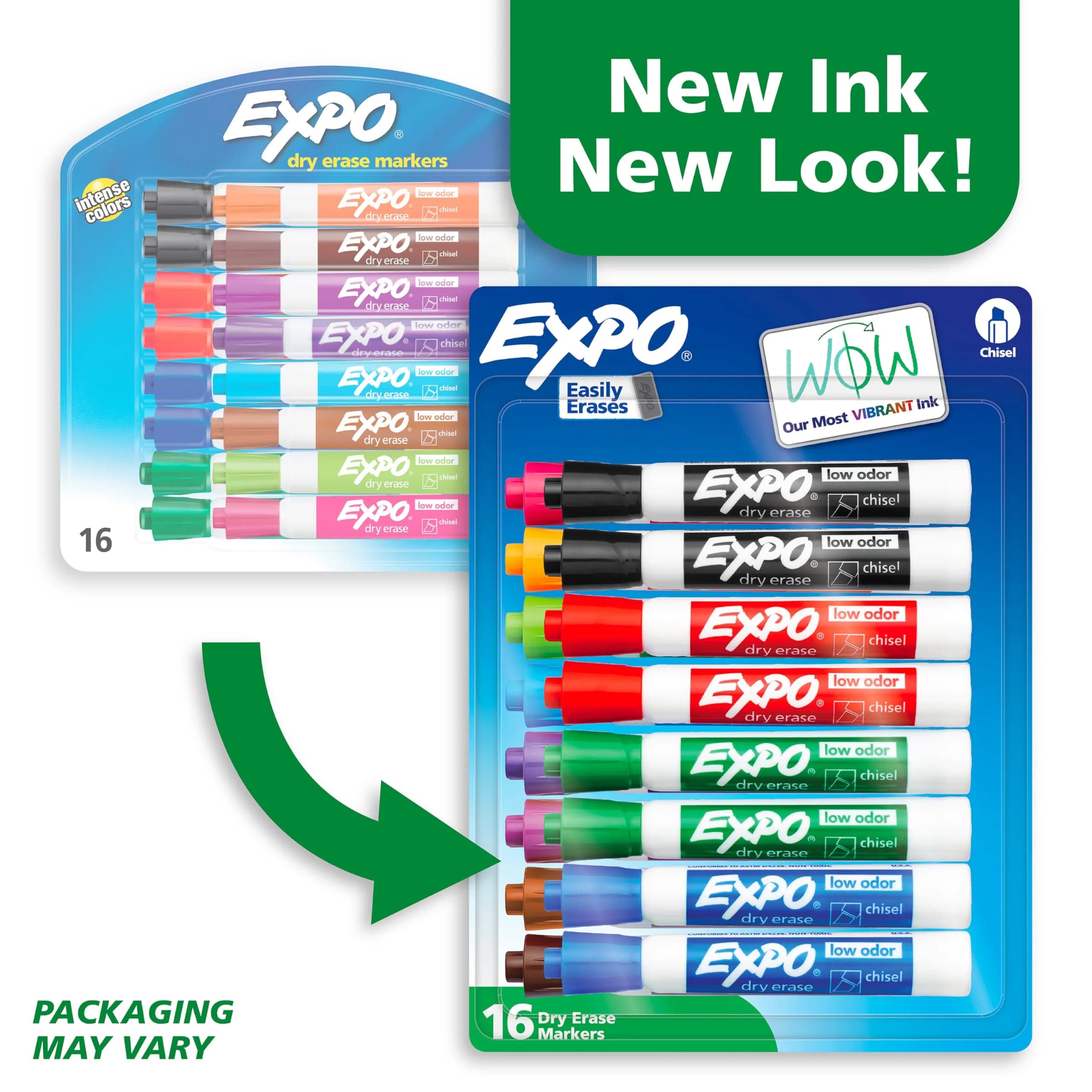 EXPO Dry Erase Markers, Low Odor Ink, Assorted Colors, Chisel Tip, 16 Count | Vibrant Ink for Whiteboards - view 3