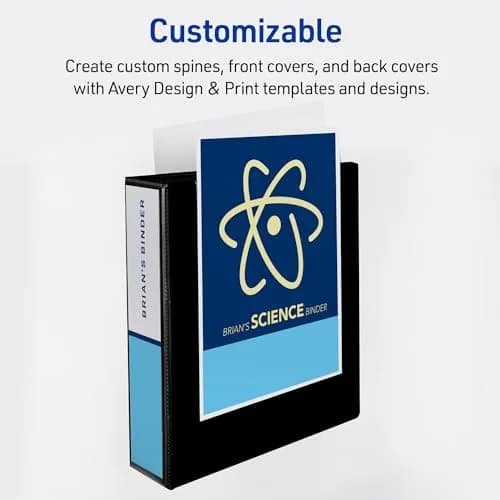Avery Durable View 3 Ring Binder, 3" Slant Rings, 635 Sheets, 1 Black Binder | Tear-Resistant Polypropylene for School & Office thumbnail 5