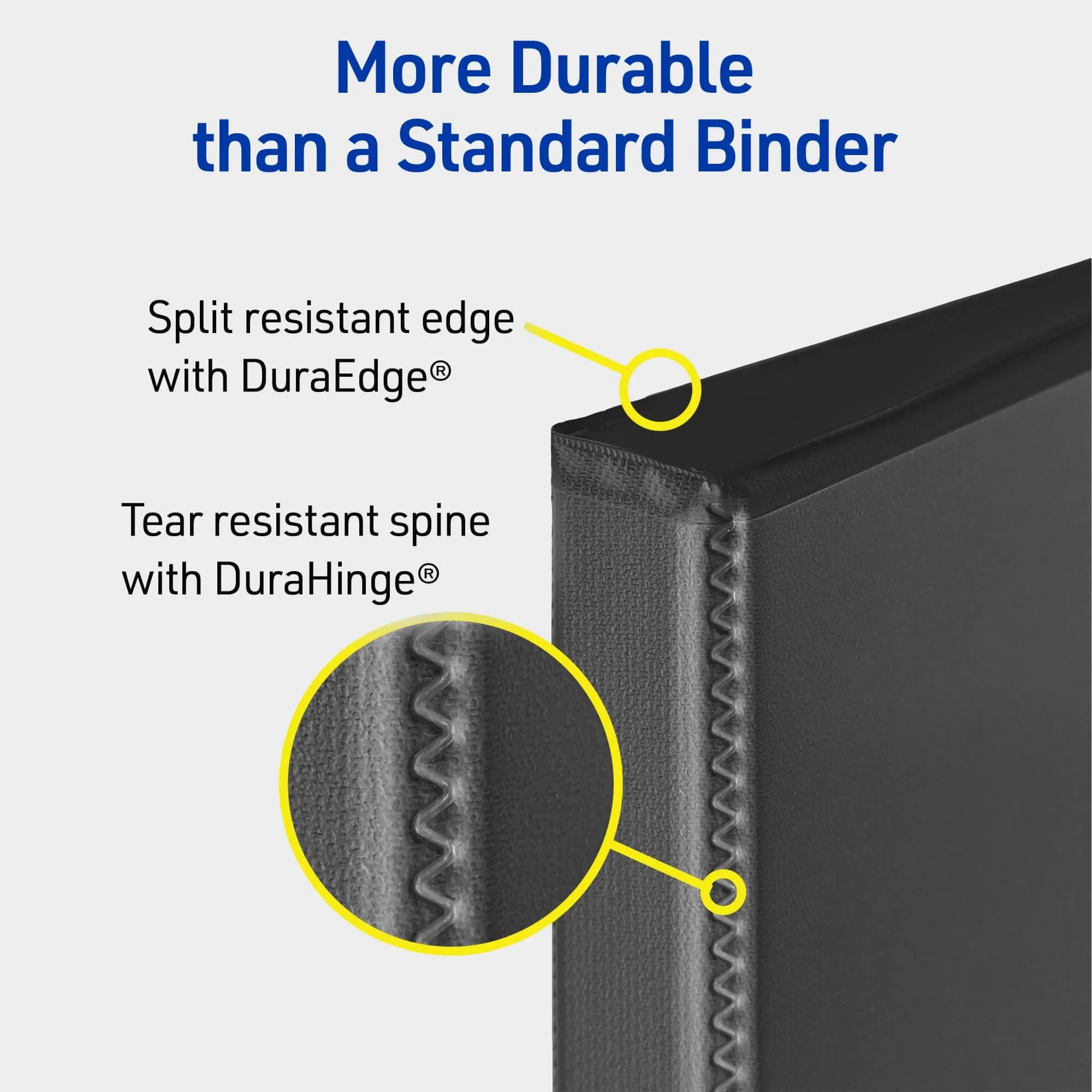 Avery Durable View 3 Ring Binder, 3" Slant Rings, 635 Sheets, 1 Black Binder | Tear-Resistant Polypropylene for School & Office - view 2
