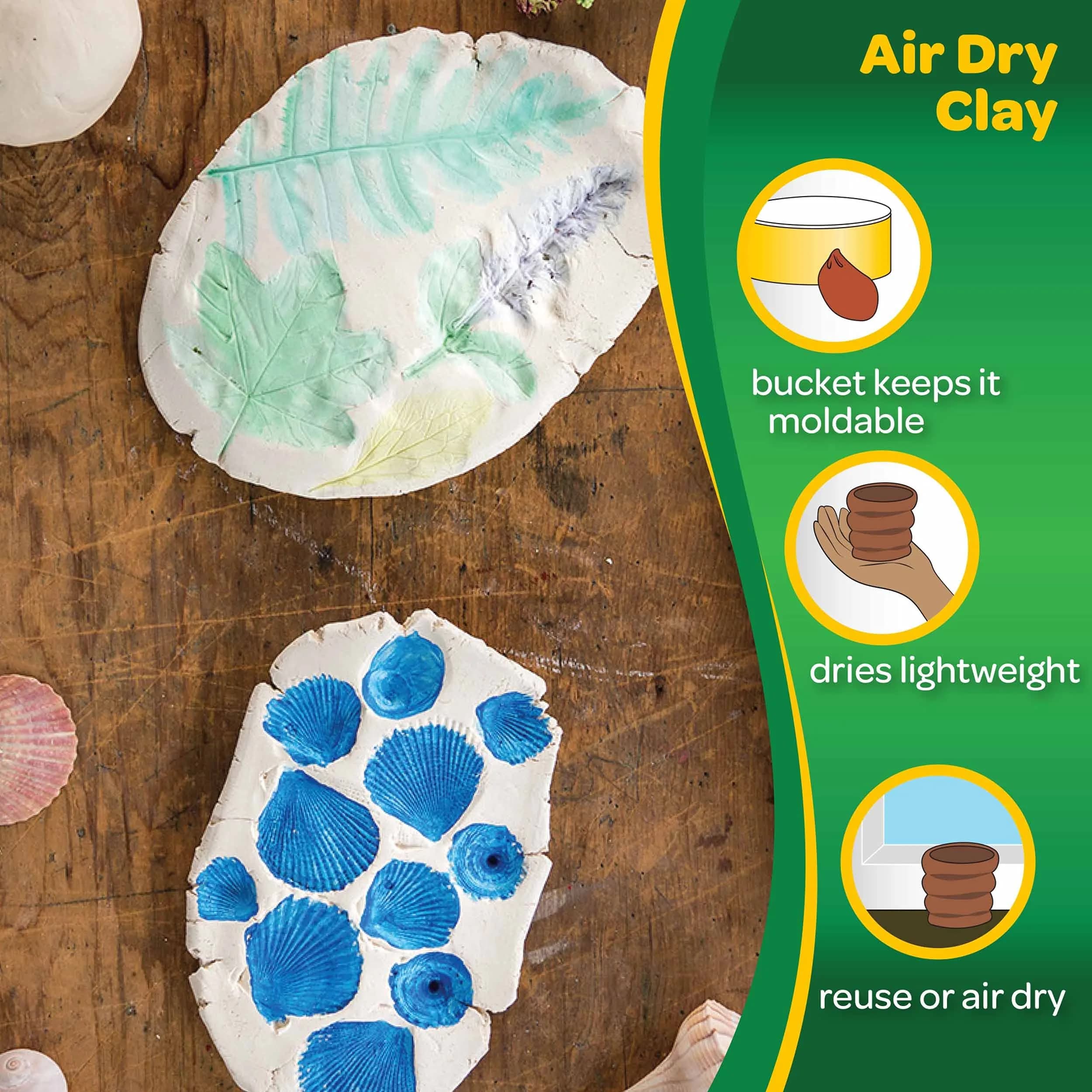 Crayola Air Dry Clay for Kids (25 lb / 11.3 kg) - Reusable Bucket of White Clay for Sculpting | Non-Toxic Arts and Crafts Supplies - view 3