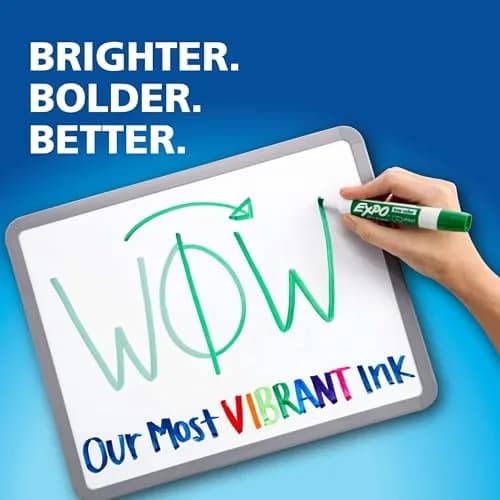 EXPO Dry Erase Markers, Fine Tip, Assorted Colors, 12 Count | Vibrant Ink for Classrooms & Offices thumbnail 3