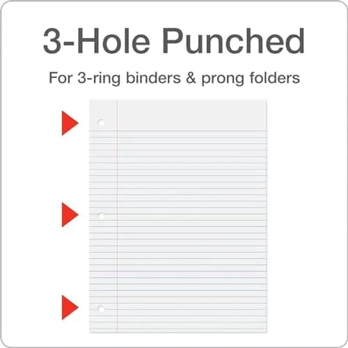Oxford Loose Leaf Paper, 500 Sheets | College Rule Filler Notebook Paper, 8-1/2" x 11", 3-Hole Punched (62349) thumbnail 5