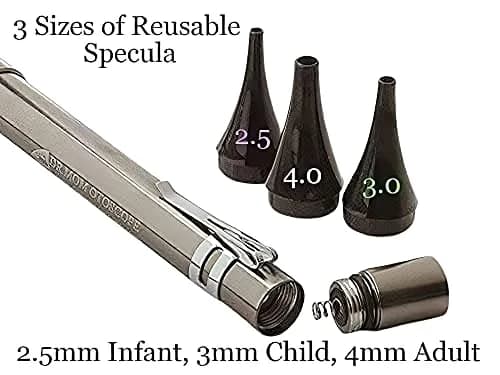 Doctor Mom Slimline Stainless LED Otoscope | Professional Healthcare Diagnostic Tool thumbnail 6