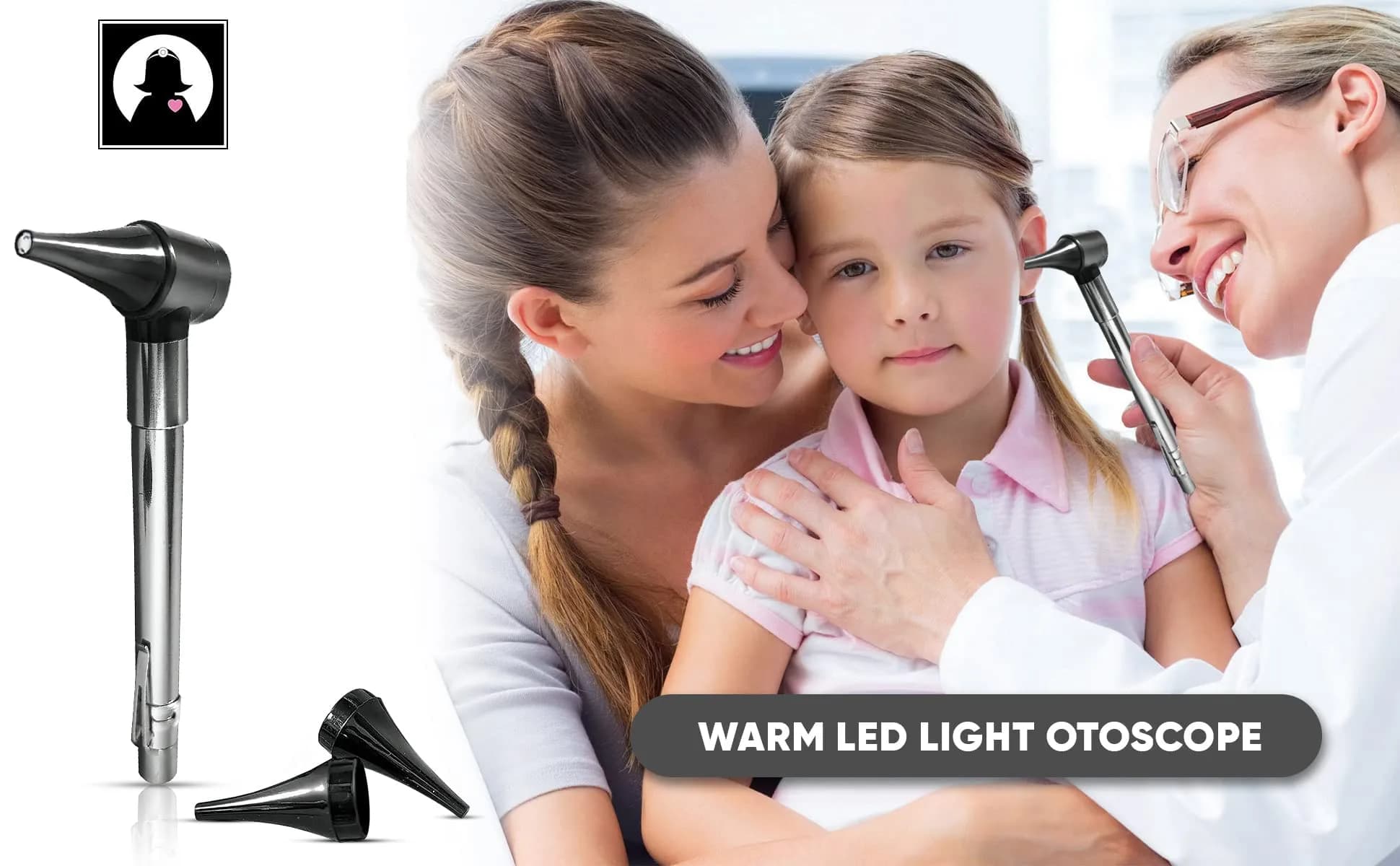 Doctor Mom Slimline Stainless LED Otoscope | Professional Healthcare Diagnostic Tool - view 3