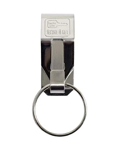 Lucky Line Secure-A-Key Clip On Belt Key Holder with Split Ring, Silver, 5.1 cm (2 Inch) Length thumbnail 1