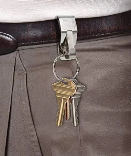 Lucky Line Secure-A-Key Clip On Belt Key Holder with Split Ring, Silver, 5.1 cm (2 Inch) Length thumbnail 2