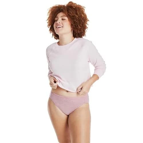 Hanes Women's Cotton Hi-Cut Briefs 6-Pack, Size 8 US (156g) | Moisture-Wicking Comfort thumbnail 4