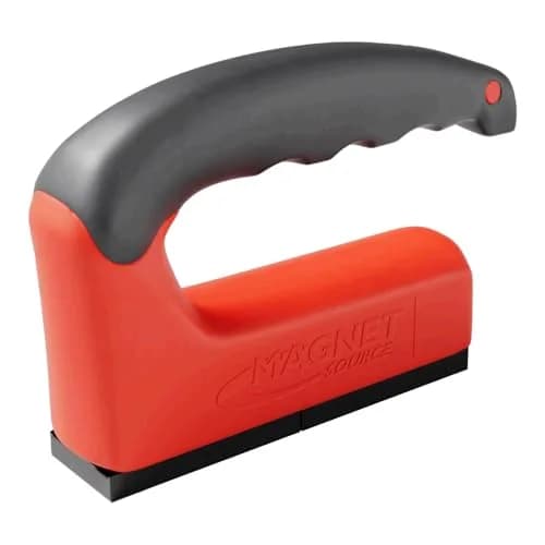 Master Magnetics Red 100 lb Pull Force Ergonomic Handle Magnet | Heavy Duty Utility Magnet thumbnail 1