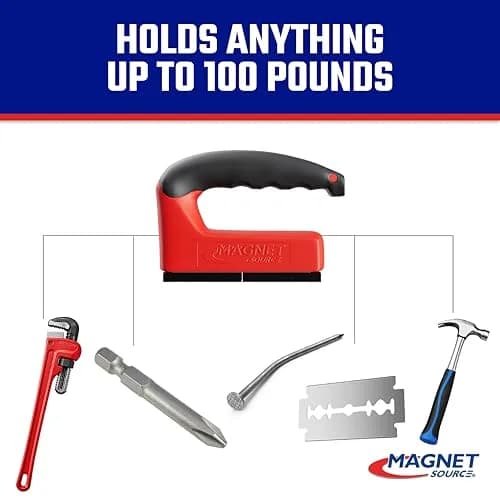 Master Magnetics Red 100 lb Pull Force Ergonomic Handle Magnet | Heavy Duty Utility Magnet thumbnail 4