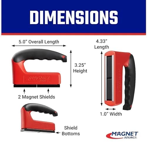 Master Magnetics Red 100 lb Pull Force Ergonomic Handle Magnet | Heavy Duty Utility Magnet thumbnail 2