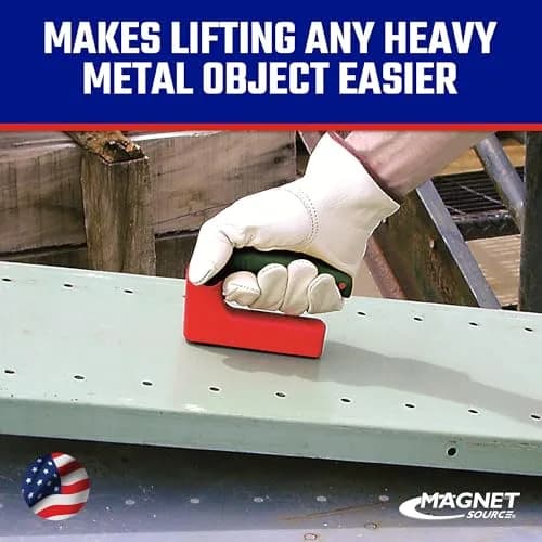 Master Magnetics Red 100 lb Pull Force Ergonomic Handle Magnet | Heavy Duty Utility Magnet thumbnail 3