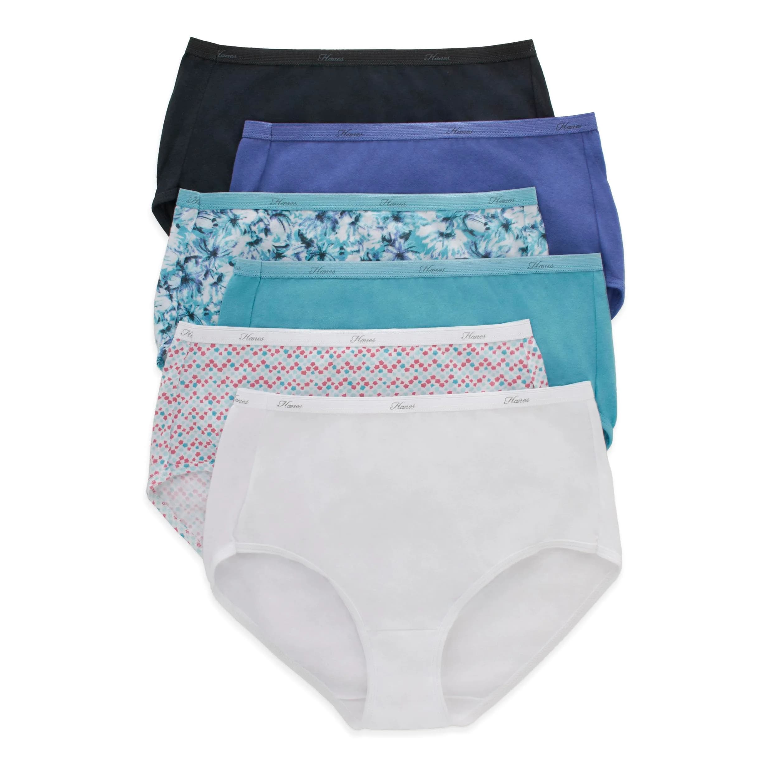 Hanes Women's Plus Size Cotton Brief Underwear 6-Pack (Size 6) | Moisture-Wicking & Full Coverage