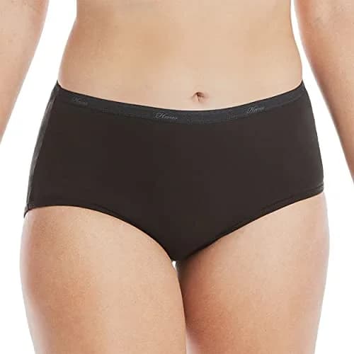Hanes Women's Plus Size Cotton Underwear 6-Pack Brief Assorted Size 7 | Moisture-Wicking & Full Coverage thumbnail 2