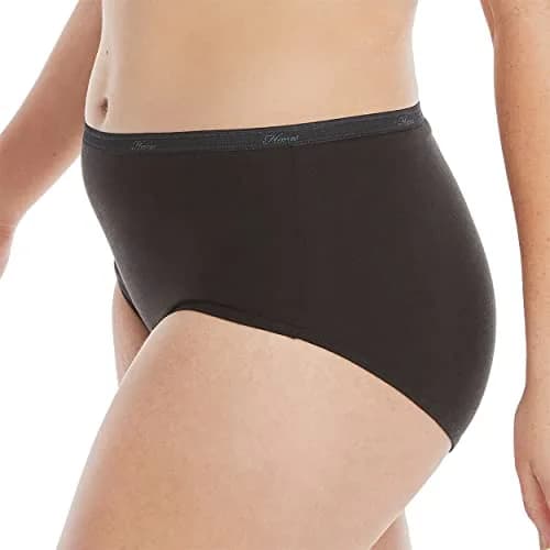 Hanes Women's Plus Size Cotton Underwear 6-Pack Brief Assorted Size 7 | Moisture-Wicking & Full Coverage thumbnail 3