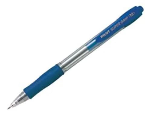 PILOT Super Grip Pack of 12 Refillable Ballpoint Pen Medium Retractable Blue Ink Plastic Body + Grip | Smooth Ink Flow for Office & School (100-120 chars) thumbnail 1