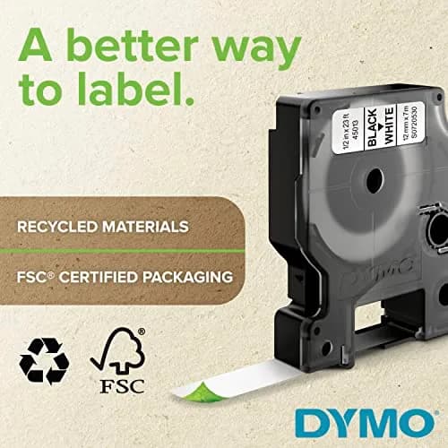 DYMO Rhino Industrial Vinyl Labels 3/4" (19mm) Black on White Tape | Weatherproof & Chemical-Resistant thumbnail 2