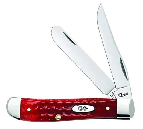 Case Mini Trapper Pocket Knife 3.5 Inches | Classic Old Red Bone Handle, Stainless Steel Blades thumbnail 1