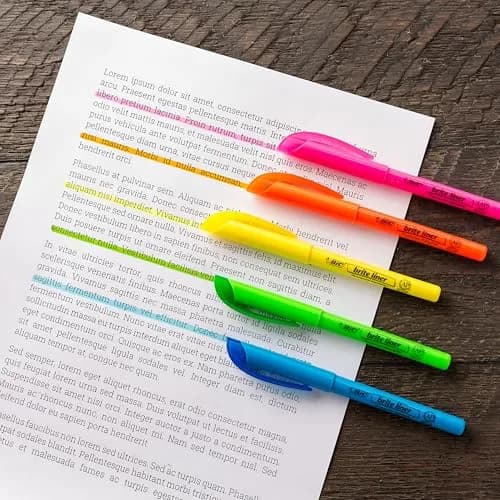 BIC Brite Liner Highlighters, Chisel Tip, 12-Count Pink Set | ACMI-Approved Non-Toxic Markers thumbnail 4