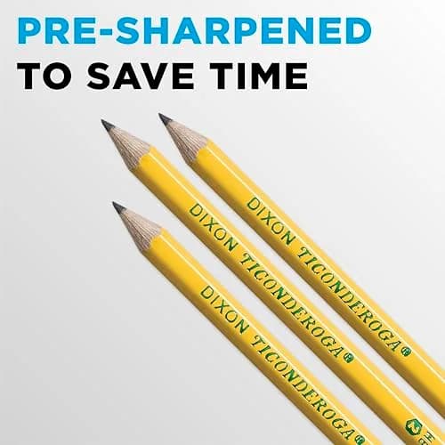 Ticonderoga Wood-Cased Pencils, Pre-Sharpened, HB Soft, Yellow, 12 Count | Writing Instrument for Students & Professionals thumbnail 7