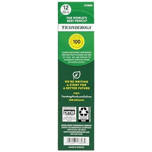 Ticonderoga Wood-Cased Pencils, Pre-Sharpened, HB Soft, Yellow, 12 Count | Writing Instrument for Students & Professionals thumbnail 3