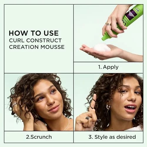 Garnier Fructis Curl Construct Creation Mousse, Curl Activator for Curly, Wavy, Coily Hair, 192ml (6.8 oz) | Controls Frizz, Long-Lasting Hold thumbnail 3