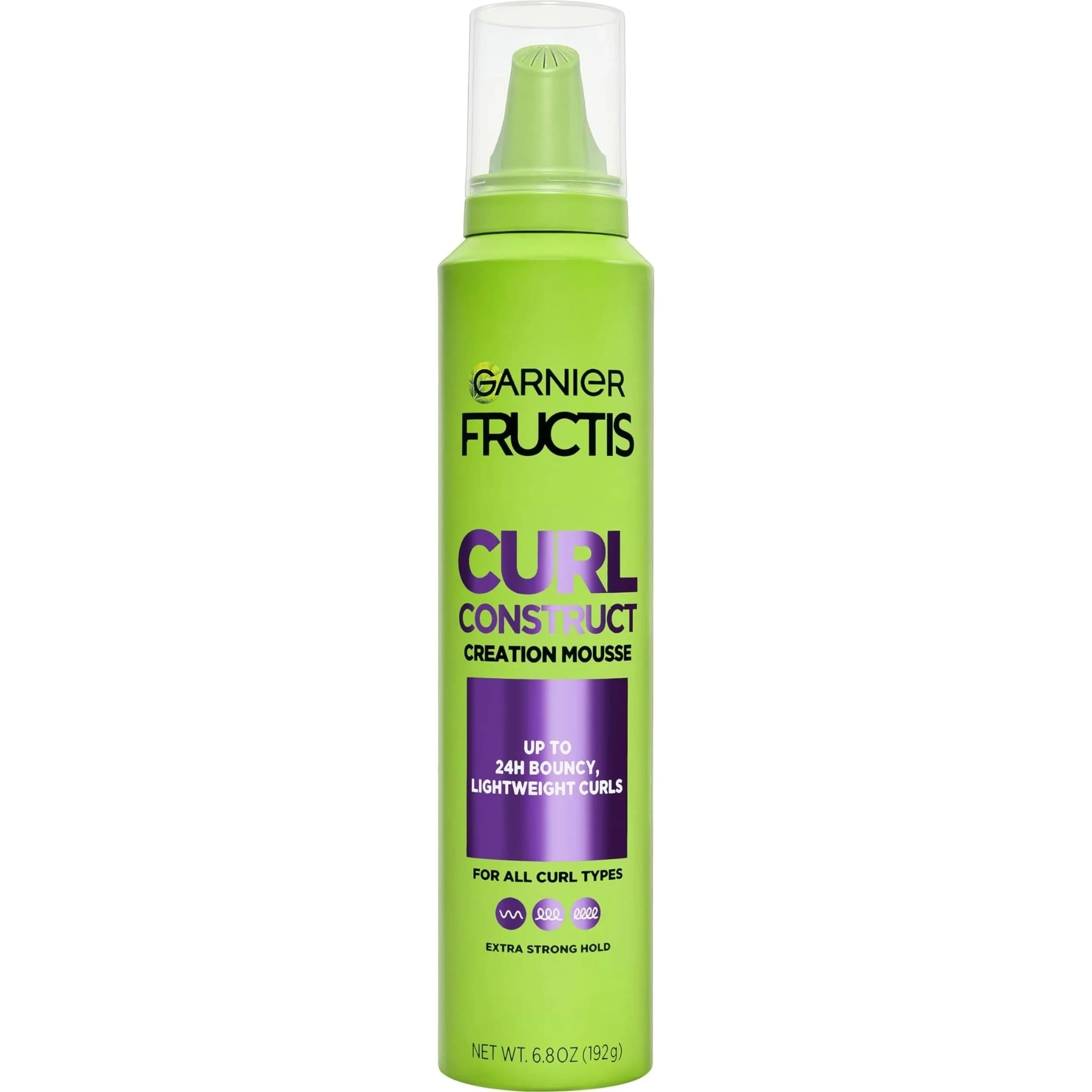 Garnier Fructis Curl Construct Creation Mousse, Curl Activator for Curly, Wavy, Coily Hair, 192ml (6.8 oz) | Controls Frizz, Long-Lasting Hold
