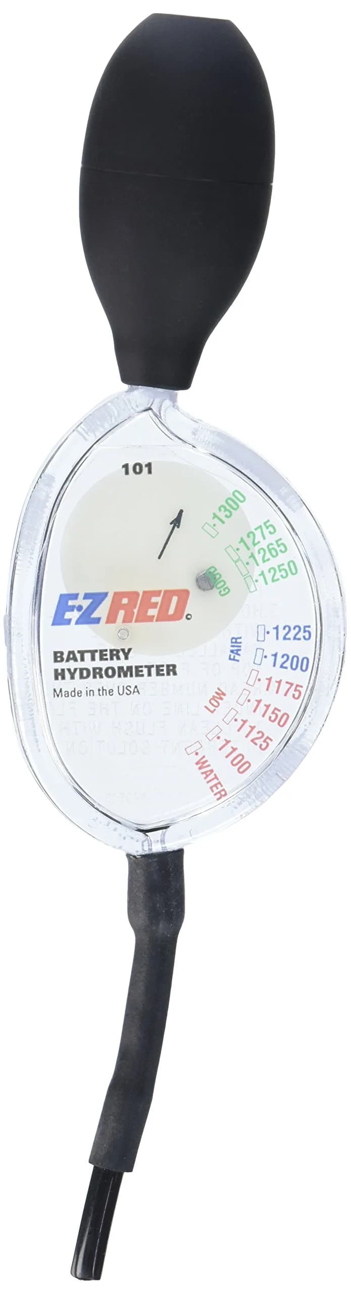 EZRED SP101 Battery Hydrometer Tester | Measures Specific Gravity 1.100-1.300 — Red