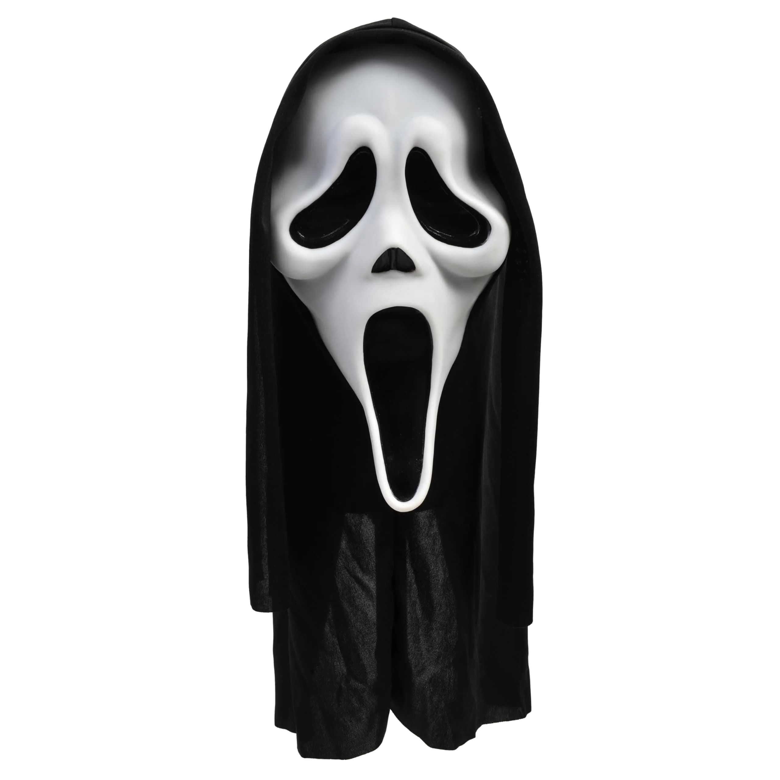 Fun World Ghost Face Mask with Black Shroud, Adult One Size | Officially Licensed Scream Movie Replica