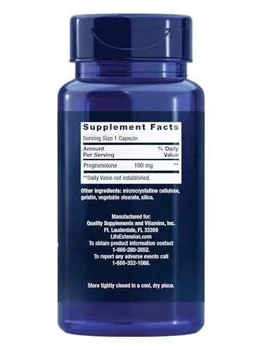 Life Extension Pregnenolone Hormone Balance Supplement 100 mg (100 Count) | Supports Cognitive Health & Mood thumbnail 2