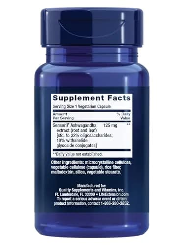 Life Extension Optimized Ashwagandha Capsules 60 Count | Stress Management Supplement for Healthy Stress Response, Focus, Memory, Mood Support thumbnail 2