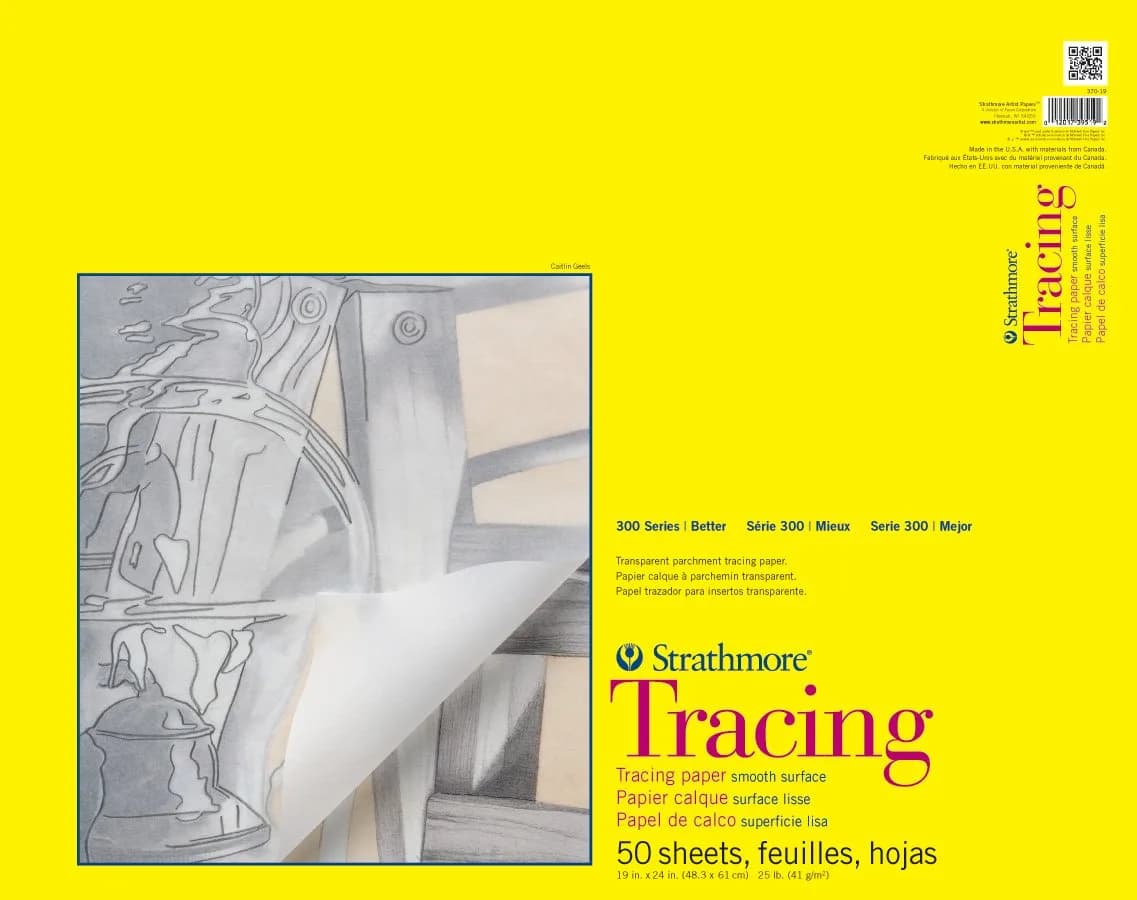 Strathmore 300 Series Tape Bound Tracing Pad 19 x 24 inches | High-Transparency Art Paper for Artists
