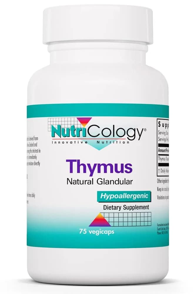 Allergy Research Group Thymus Ovine Glandular Extract 75 Vegicaps | Supports Immune & Thymus Health - main product image