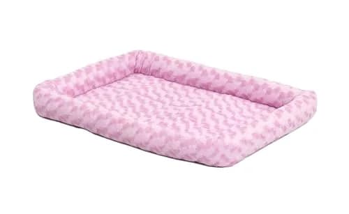 QuietTime by MidWest Bolster Dog Crate Bed Medium 30-Inch 73cm x 51cm x 9cm Fashion Pink | Cozy All-Season Comfort thumbnail 1
