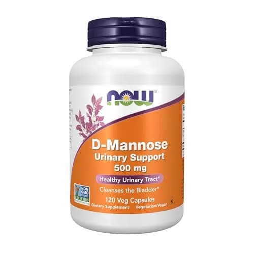 NOW Foods D-Mannose 500 mg 120 Veg Capsules | Healthy Urinary Tract Support with Non-GMO Verified Formula thumbnail 1