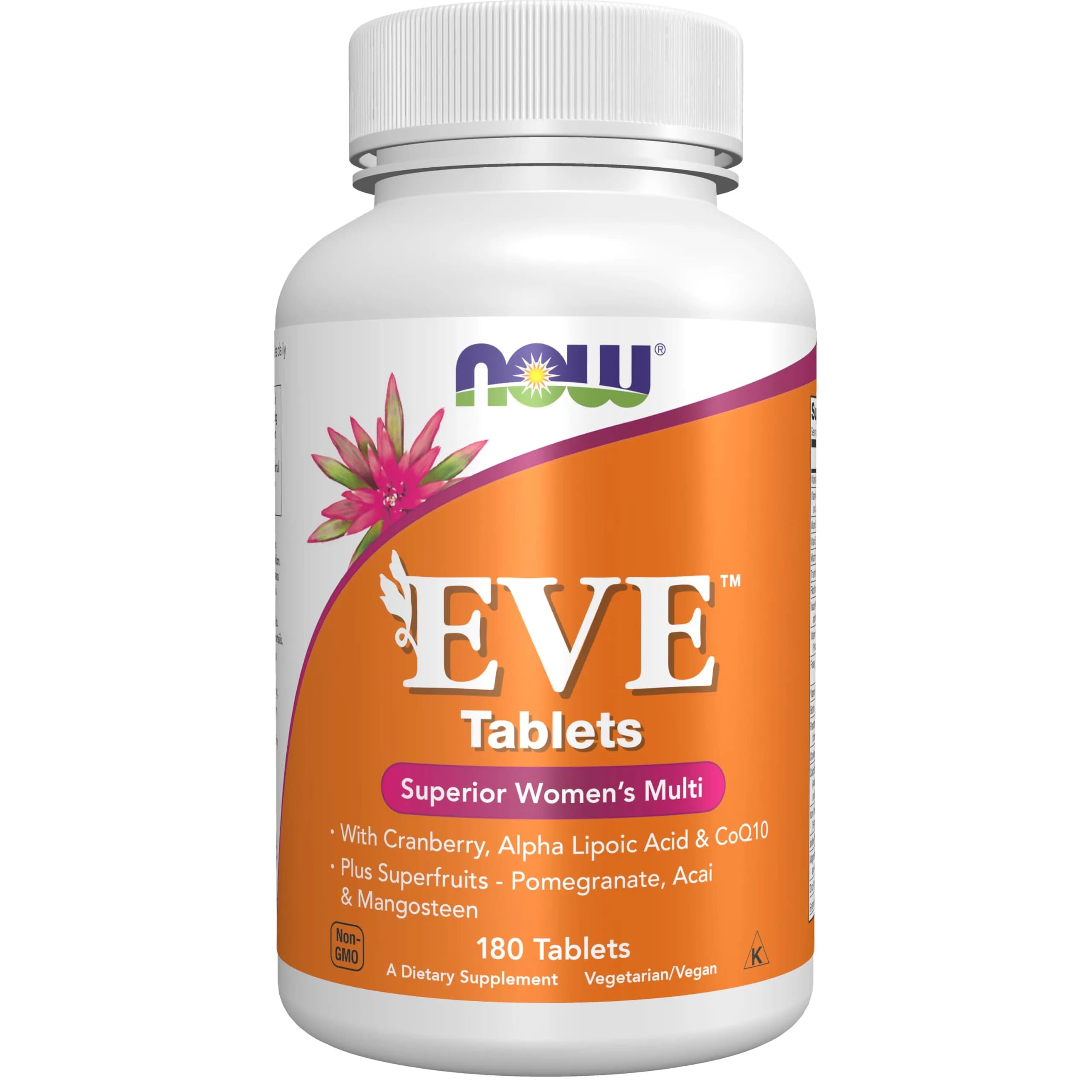 NOW Supplements Eve Women's Multivitamin 180 Tabs | Cranberry, CoQ10 & Superfruits for Women