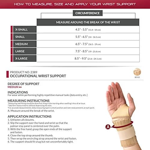 OTC Wrist Support, Occupational Glove, Knit Elastic, X-Large (Right Hand) | Support for Repetitive Tasks with Full Dexterity thumbnail 3