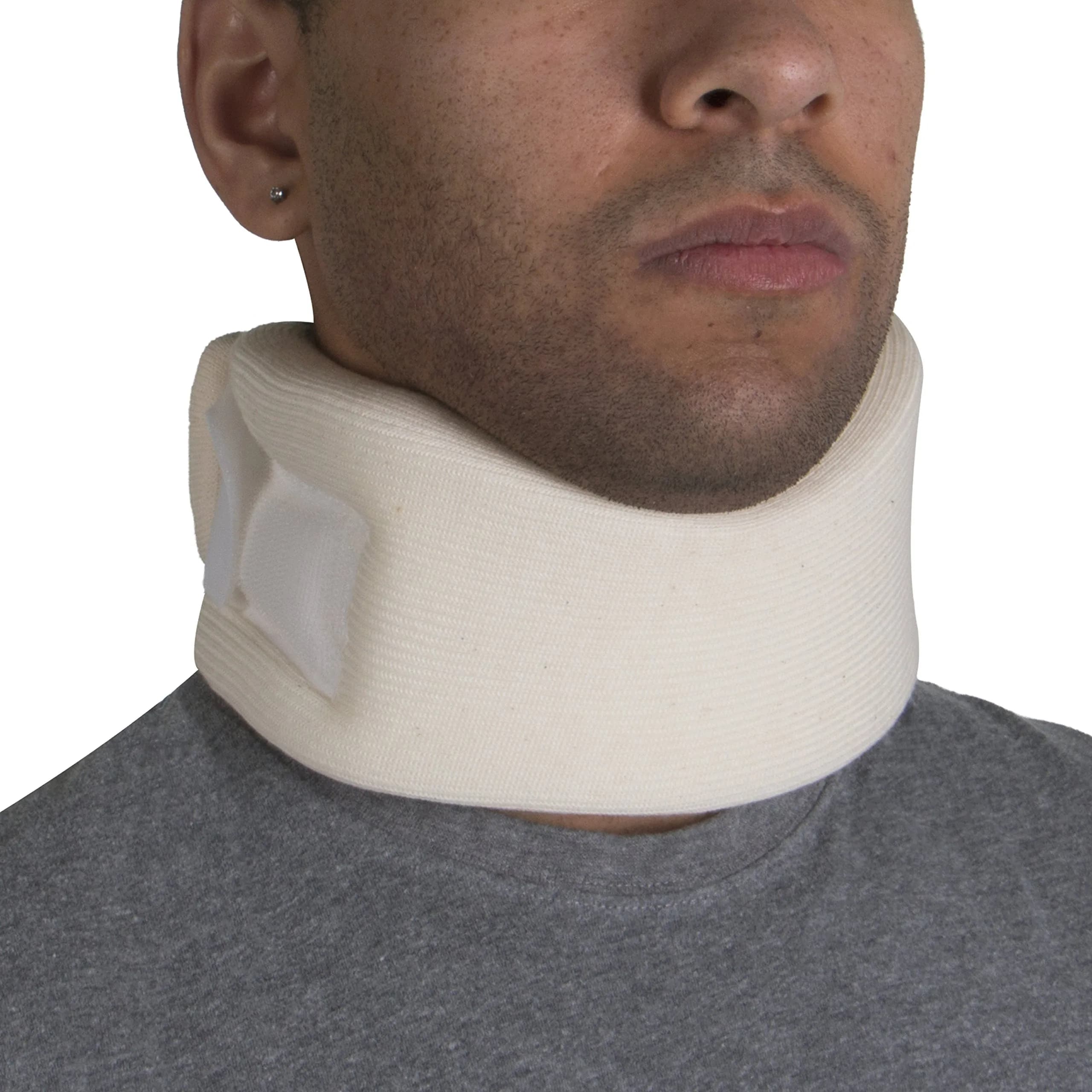 OTC Soft Contour Foam Cervical Collar Neck Support Brace Medium 2.5" Depth (6.35 cm) | Limits Motion for Pain Relief — White