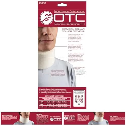 OTC Soft Contour Foam Cervical Collar Neck Support Brace, Large 2.5" Depth (6.35 cm) | Limits Motion for Pain Relief thumbnail 4