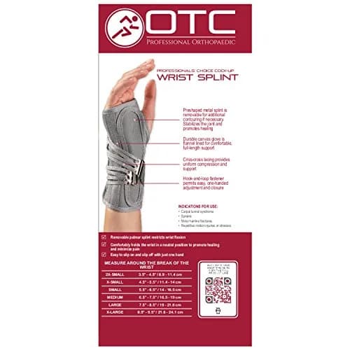 OTC Wrist Splint Large (Left Hand) | Carpal Tunnel Support with Metal Preshaped Splint thumbnail 4